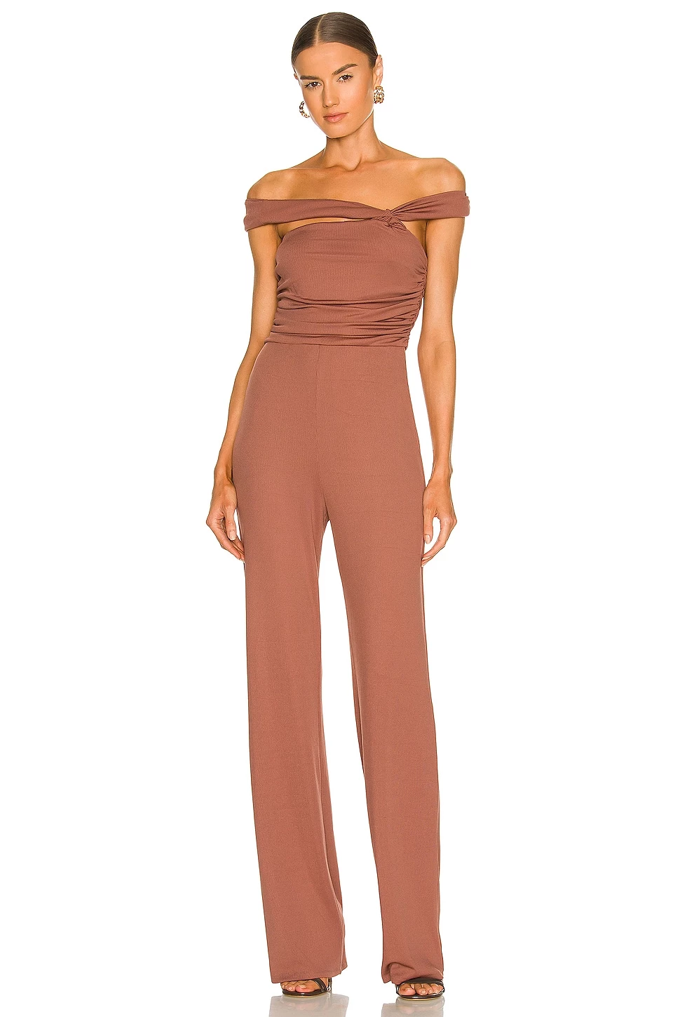 Camila Coelho Teaghan Jumpsuit In Brick Mauve 3 Camila Coelho Teaghan Jumpsuit In Brick Mauve