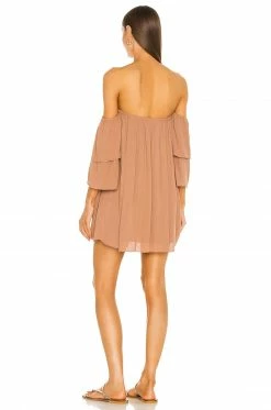 Camila Coelho Dulce Mini Dress In Taupe 7 Camila Coelho Dulce Mini Dress In Taupe -CAMILA COELHO Shop COEL WD137 V3