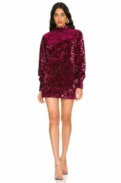 Camila Coelho Jezabel Mini Dress In Burgundy