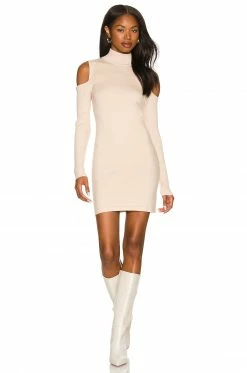 Camila Coelho Taylor Sweater Dress In Taupe Nude