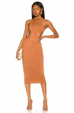 Camila Coelho Cassidy Midi Dress In Chestnut Brown