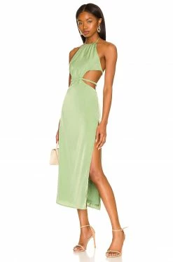 Camila Coelho Remi Midi Dress In Jade Green