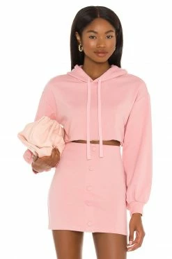 Camila Coelho Laurell Crop Hoodie In Mauve
