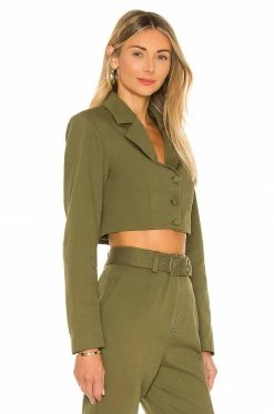 Camila Coelho Leticia Jacket In Olive Green -CAMILA COELHO Shop COEL WO20 V3