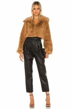 Camila Coelho Cleobella Cropped Faux Fur Jacket In Light Walnut 11 Camila Coelho Cleobella Cropped Faux Fur Jacket In Light Walnut -CAMILA COELHO Shop COEL WO4 V5