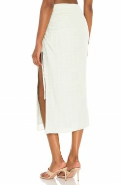 Camila Coelho Eden Midi Skirt In Sage -CAMILA COELHO Shop COEL WQ61 V3
