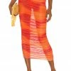 Camila Coelho Kelly Maxi Skirt In Orange Tie Dye -CAMILA COELHO Shop COEL WQ65 V1