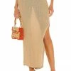 Camila Coelho Cleo Skirt In Gold Flax