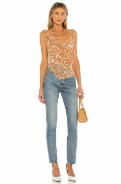 Camila Coelho Tati Cowl Cami In Brown Zebra -CAMILA COELHO Shop COEL WS117 V5