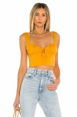 Camila Coelho Daisy Top In Tangerine Orange