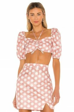Camila Coelho Josefina Top In Pink Dot