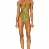 Camila Coelho Azaria One Piece In Jungle Green Leopard