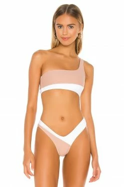 Camila Coelho Rumba Top In White & Nude